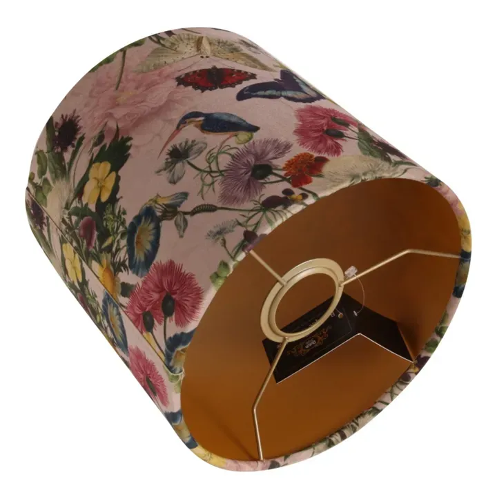 Bentley Lampenschirm Zylinder Botanisch Rosa Samt Ø20 cm