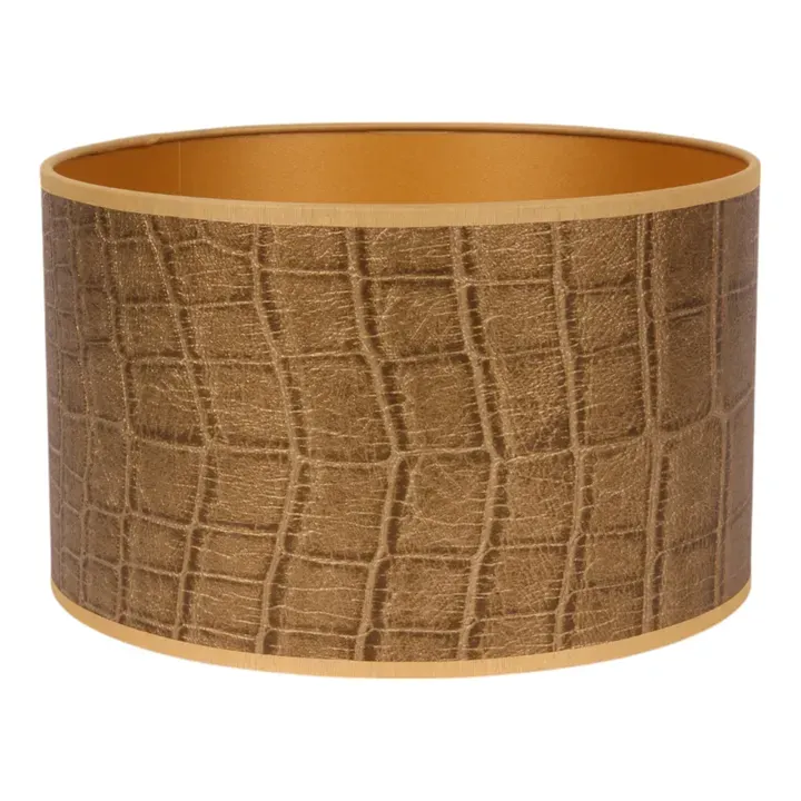 Bentley Lampenschirm, Stoff, Krokodilmuster gold, ø25cm. Exklusiver Zylinder-Lampenschirm für Schweizer Zuhause