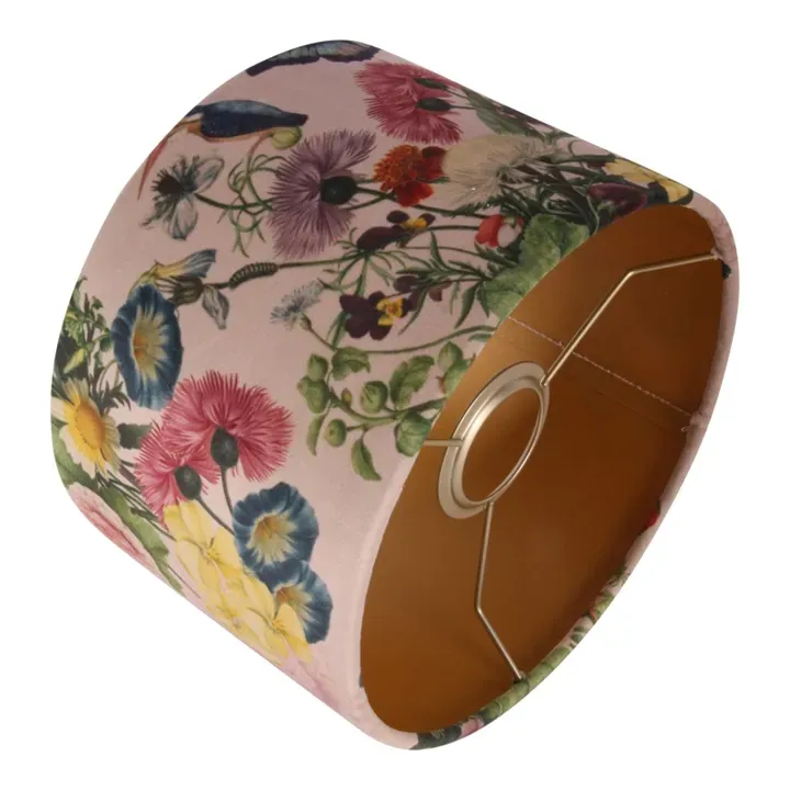 Bentley Lampenschirm Zylinder Botanisch Rosa Samt Ø20 cm