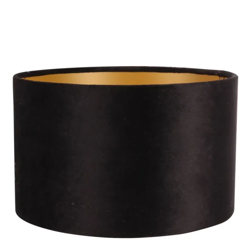 Bentley Lampenschirm, Samtstoff, zylinderförmig schwarz, ø25cm. Eleganter Zylinder-Lampenschirm für Schweizer Zuhause.