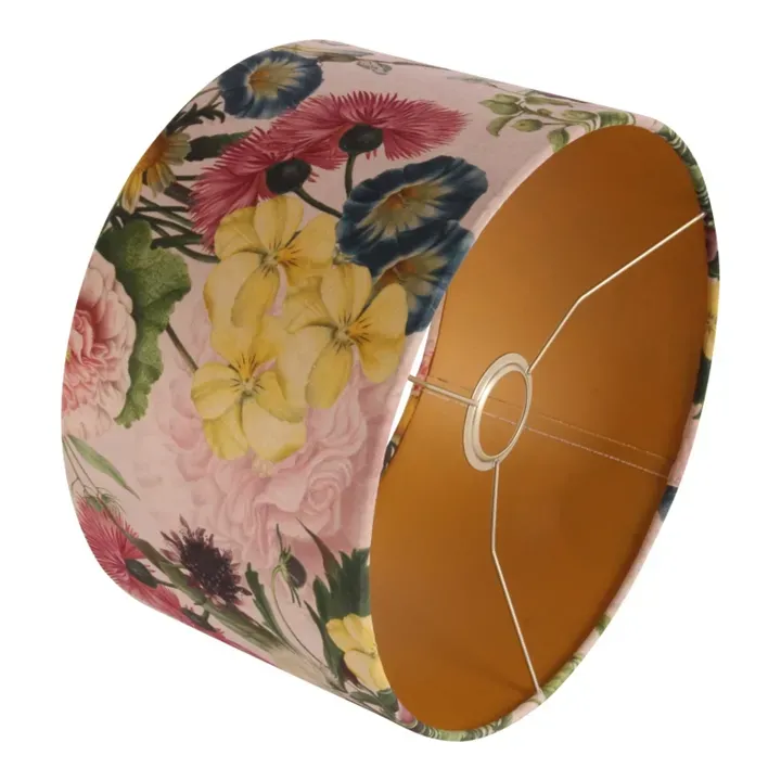 Bentley Lampenschirm Blumenmuster Rosa Samt Ø30 cm