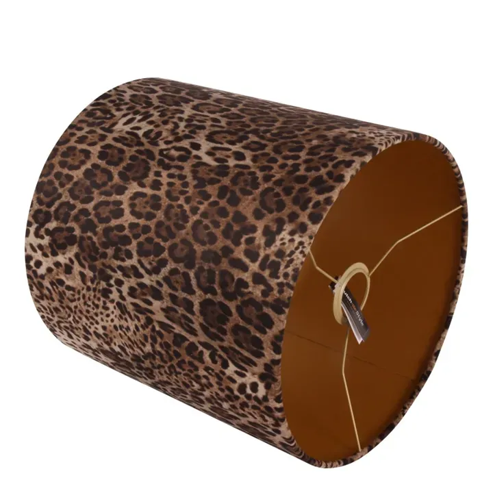 Bentley Lampenschirm Leopardenmuster Braun Samt Ø30 cm