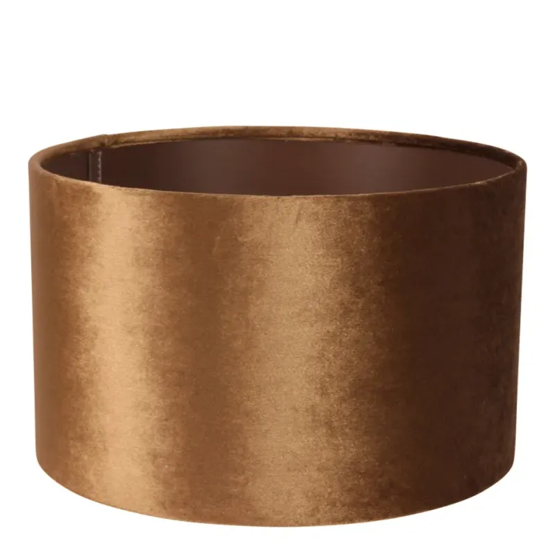 Bentley Lampenschirm, Samtstoff, zylinderförmig gold, ø25cm. Eleganter Zylinder-Lampenschirm für Schweizer Zuhause.