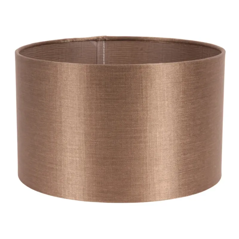 Bentley Lampenschirm, zylinderförmiger Stoff, creme und bronze, ø25cm. Eleganter Zylinder-Lampenschirm für Schweizer Zuhause.