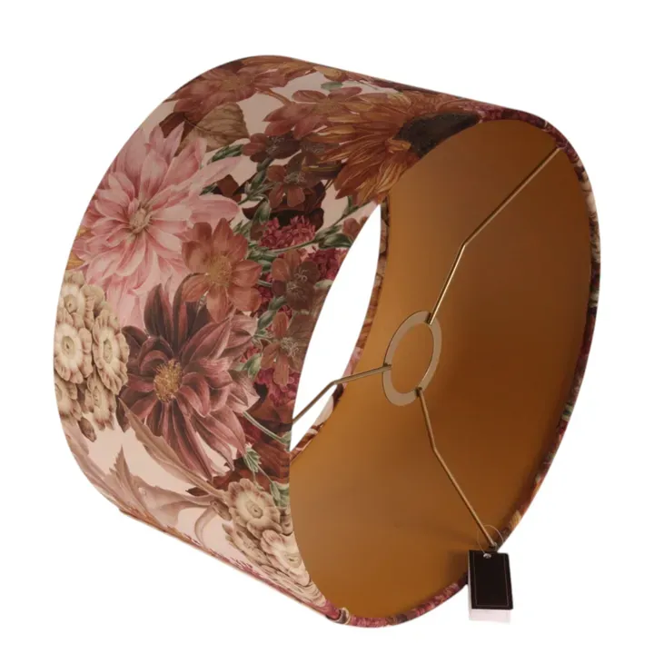 Bentley Lampenschirm Sonnenblumenmuster Rosa Samt Ø30 cm