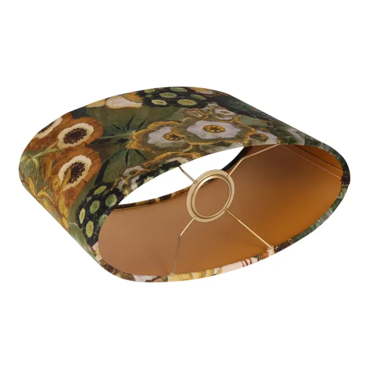 Bentley Lampenschirm Oval Blumenmuster Grün Samt 30x14 cm