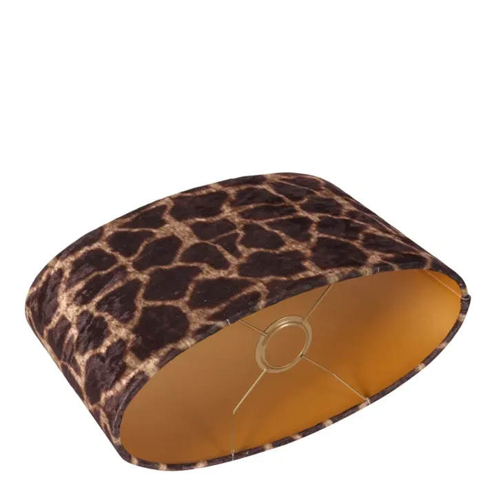 Bentley Lampenschirm Oval Giraffenmuster Braun Samt 35x16 cm