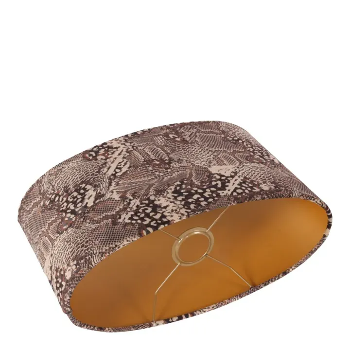 Bentley Lampenschirm Oval Animal-Print Braun Samt 35x16 cm