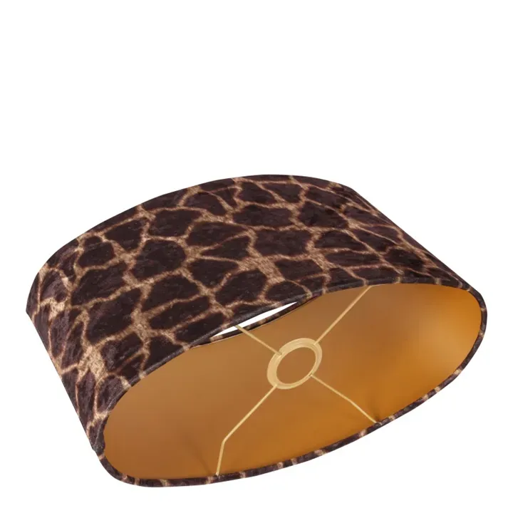 Bentley Lampenschirm Oval Giraffenmuster Braun Samt 40x20 cm