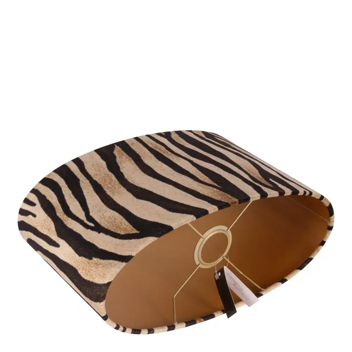 Bentley Lampenschirm Oval Zebramuster Braun Samt 35x16 cm