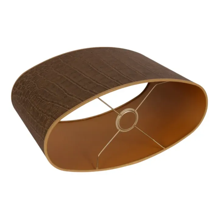 Bentley Lampenschirm Oval Krokodil-Optik Gold 40x20 cm