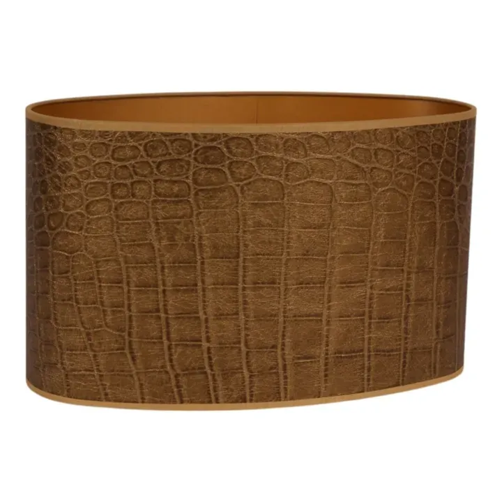  Ovaler Bentley Lampenschirm mit Krokodil-Prägung in Gold, 40x20cm. Luxuriöser Blickfang für Ihr Schweizer Zuhause