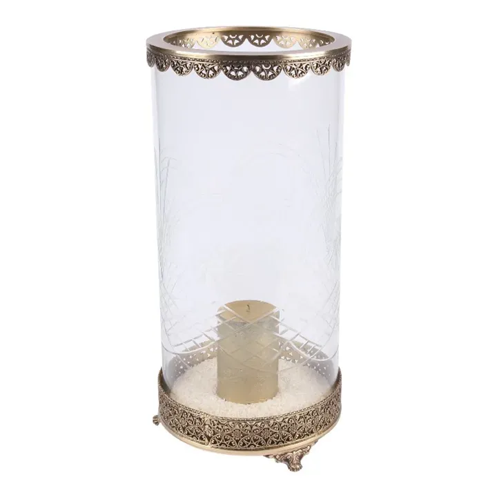Windlicht Fadida Sturmlaterne Gold Messing Glas 45 cm Antikes Messing-Windlicht Fadida mit Schliffglas & Goldborte, 45cm. Nostalgische Sturmlaterne fürs Schweizer Zuhause.