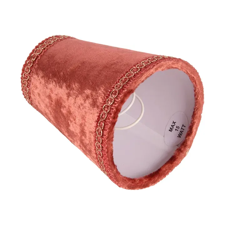 Klemm-Lampenschirm Samt Rot Bordeaux Goldborte Ø9 cm