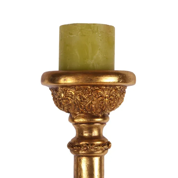 Imposanter Kerzenständer Barock Gross Gold Kunstharz 106 cm