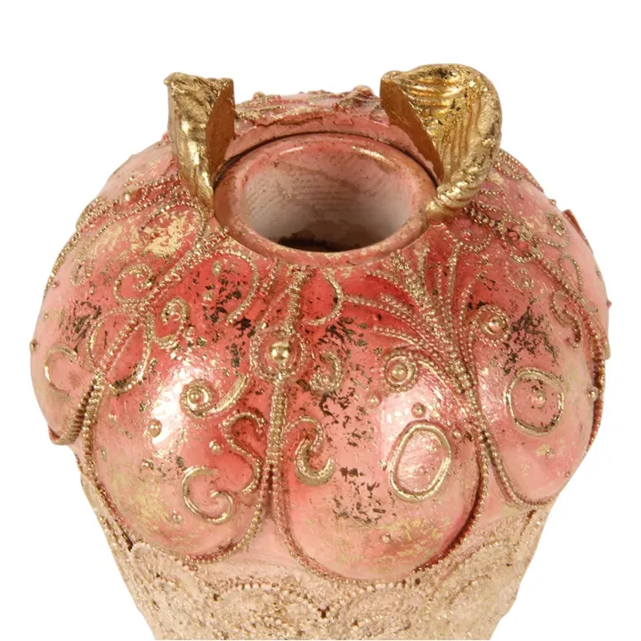 Kerzenhalter Cupcake Torte Rosa Gold Kunstharz 9 cm