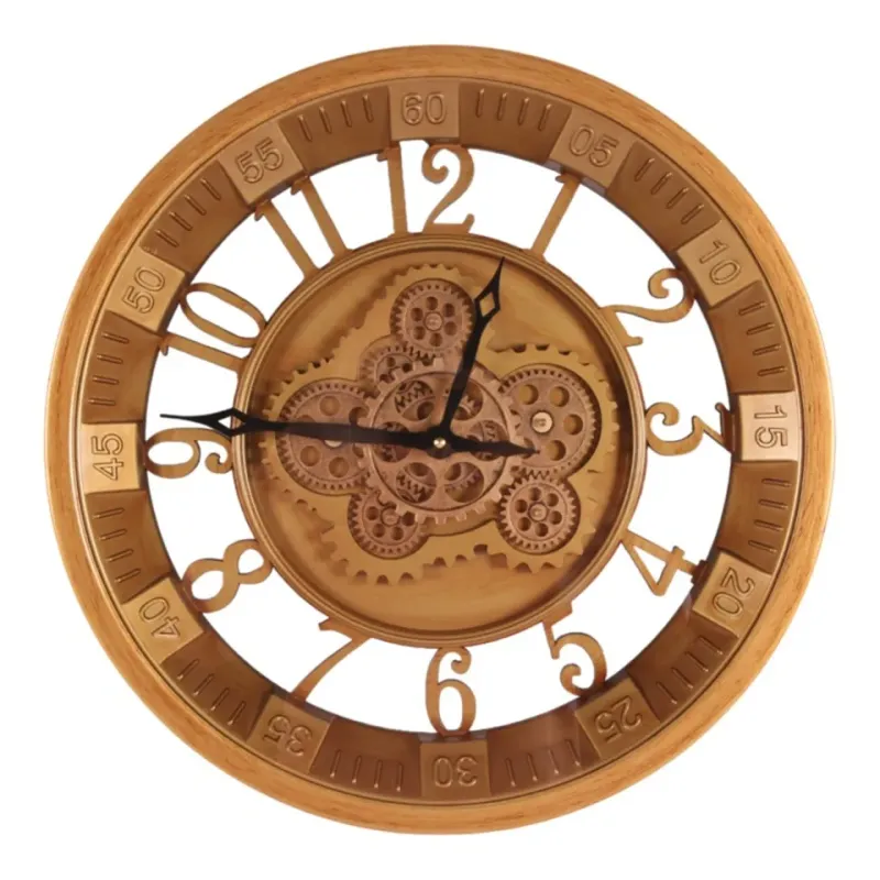 Marble Hill Wanduhr, Metall/Glas, gold, rund, ø46cm im industriellen Stil.