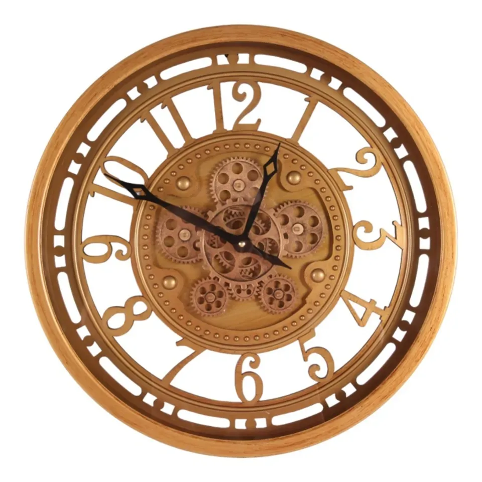 Wanduhr Key West Metall/Glas Gold Rund Ø46 cm Wanduhr Key West, Metall/Glas, gold, rund, ø46cm. Industrieller Stil für Schweizer Zuhause.