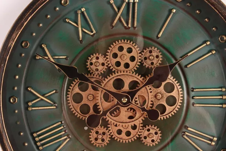 Bronx Wanduhr Metall/Glas Grün Rund Ø40 cm