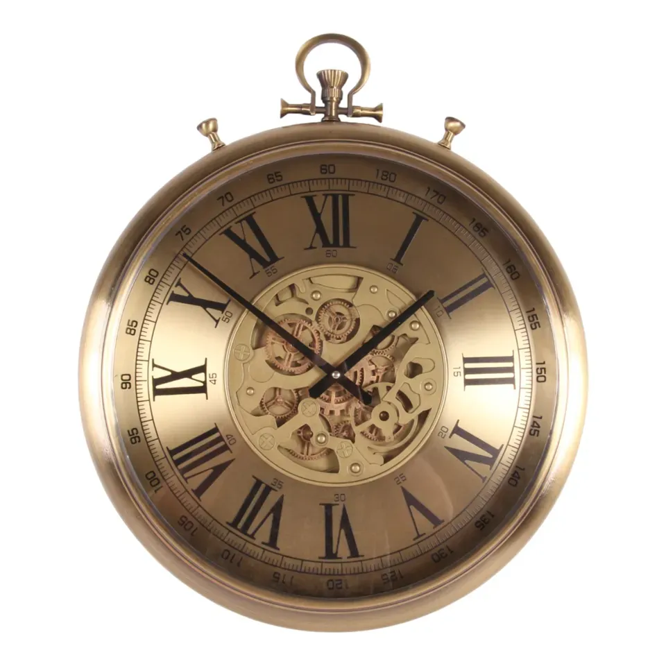 Whitestone Wanduhr Metall/Glas Gold Rund Ø62 cm Whitestone Wanduhr, Metall/Glas, gold, rund, ø62cm im industriellen Stil.