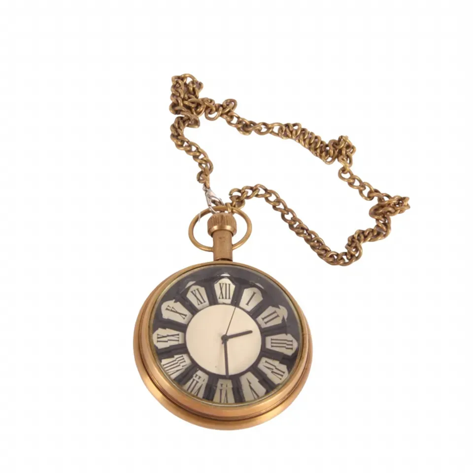 Gandhi Taschenuhr mit Kette Messing Gold 5x5x5 cm Gandhi Taschenuhr mit Kette, Messing, gold, 5x5x5cm im indischen Vintage-Stil.