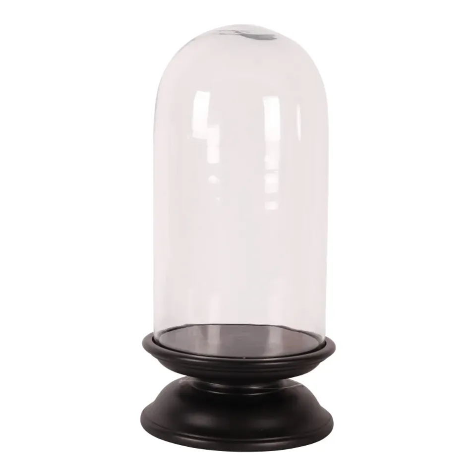 Deko-Glasglocke mit Sockel Schwarz Glas 52x25x25 cm Deko-Glasglocke mit Sockel, Glas/Holz, schwarz, 52x25x25cm im eleganten Stil.