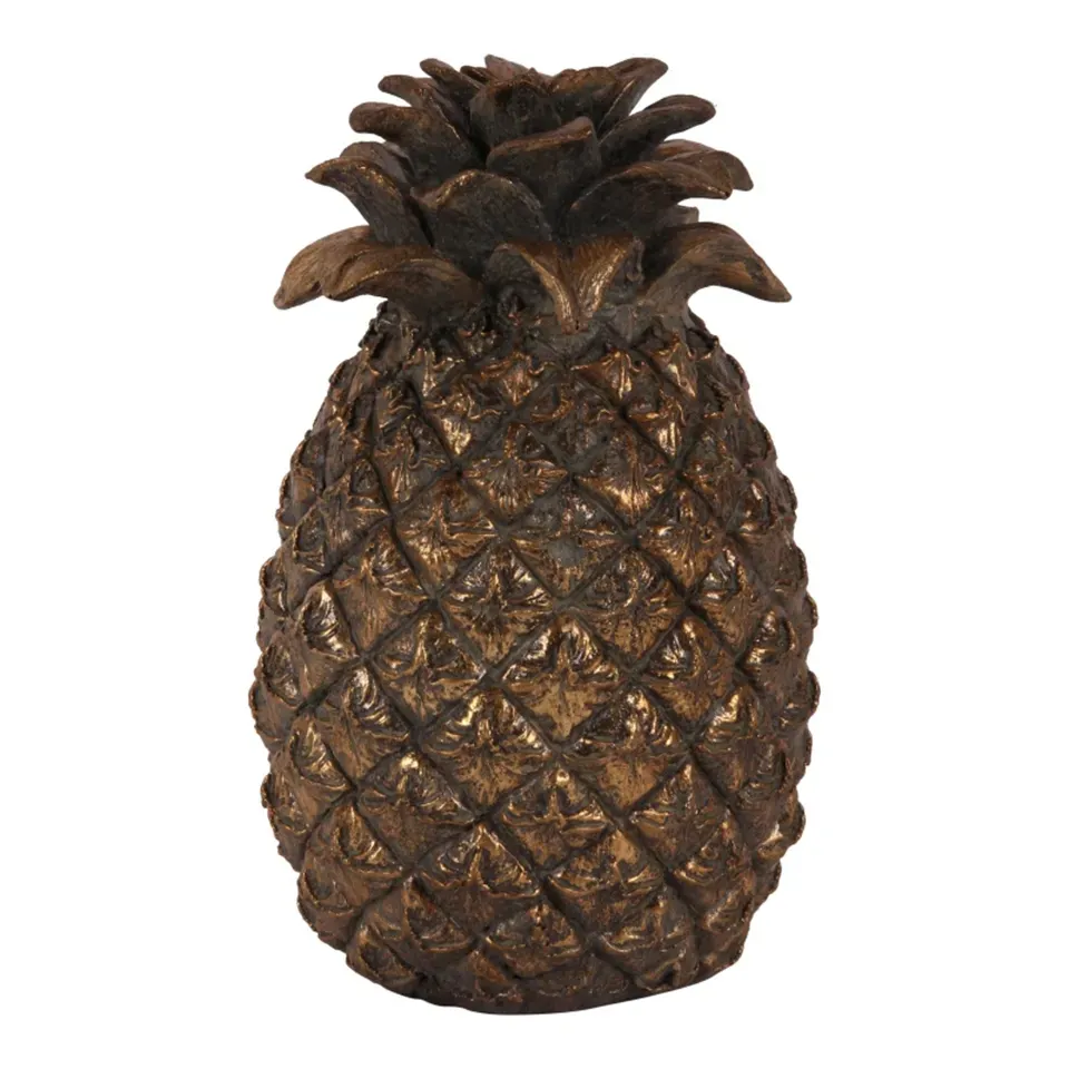 Deko-Ananas Polyresin Gold 15x9,5x9,5 cm Deko-Ananas, Polyresin, gold, 15x9,5x9,5cm im tropischen Stil.