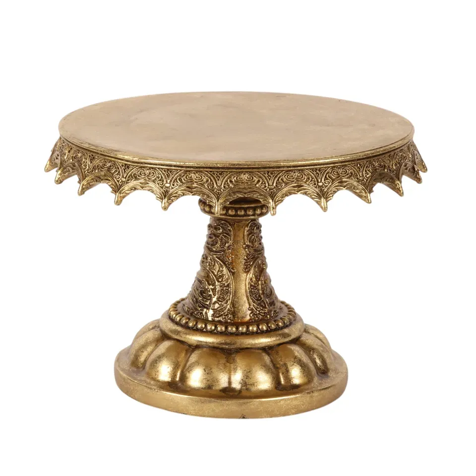 Tortenständer Kunstharz Gold Ø25 cm H18 cm Tortenständer, Etagere, Polyresin, gold, ø25cm, H18cm im prunkvollen Stil.