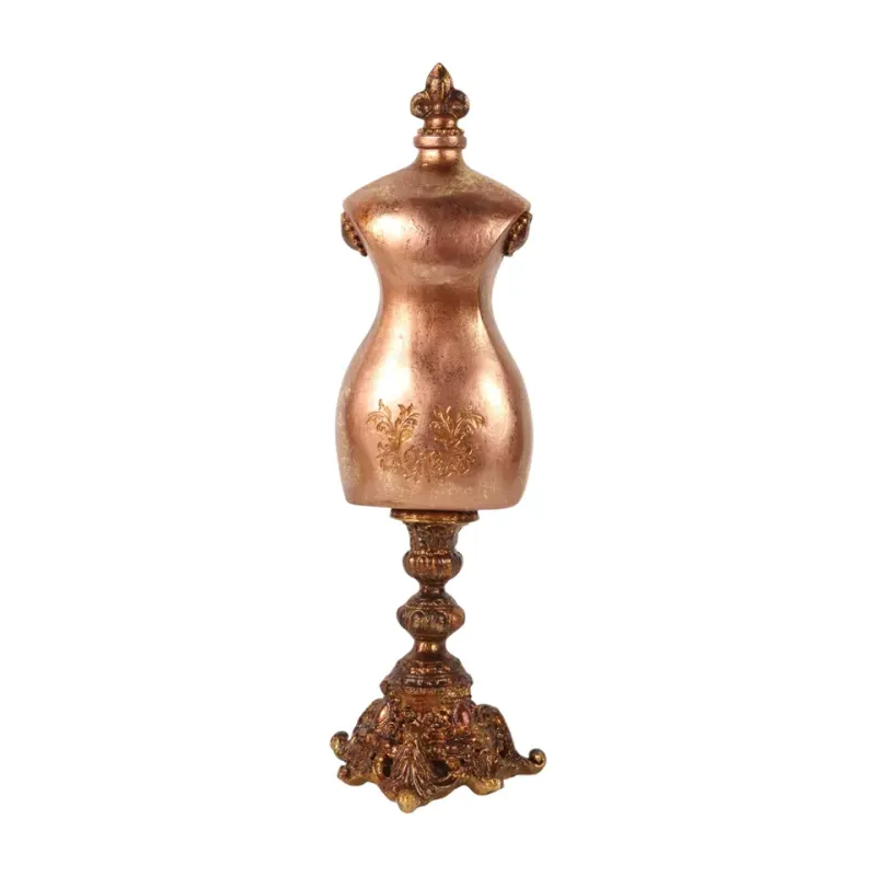 Mannequin-Torso-Skulptur Polyresin Gold 41x13,5 cm Mannequin-Torso-Skulptur, Schneiderbüste, Polyresin, gold, 41x13,5x13cm im barocken Stil.