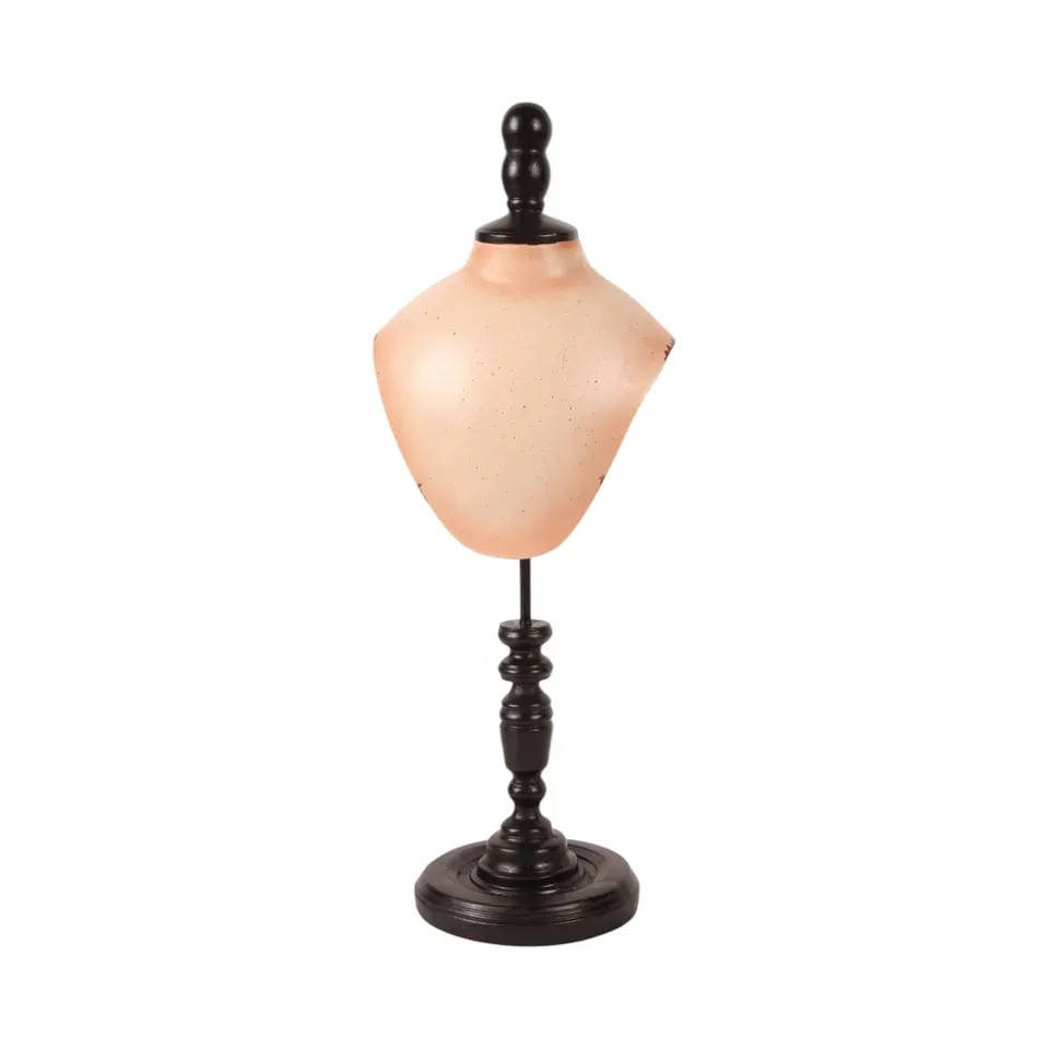 Büste mit Ständer Polyresin Nude/Schwarz 47x17 cm Büste mit Ständer, Torso-Skulptur, Polyresin, nude/schwarz, 47x17x13cm im nostalgischen Stil.