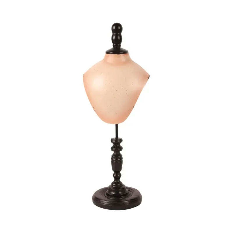 Büste mit Ständer Polyresin Nude/Schwarz 47x17 cm Büste mit Ständer, Torso-Skulptur, Polyresin, nude/schwarz, 47x17x13cm im nostalgischen Stil.