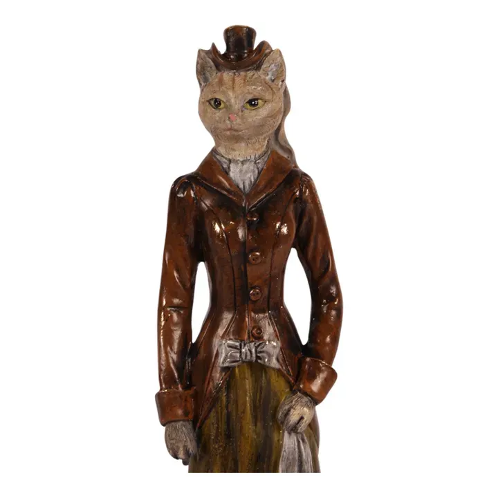 Katzenfigur Lady im historischen Barock-Stil Skulptur Polyresin Braun 29 cm Katzenfigur Lady, Skulptur, Polyresin, braun, 29x6x5cm im historischen Barock-Stil.