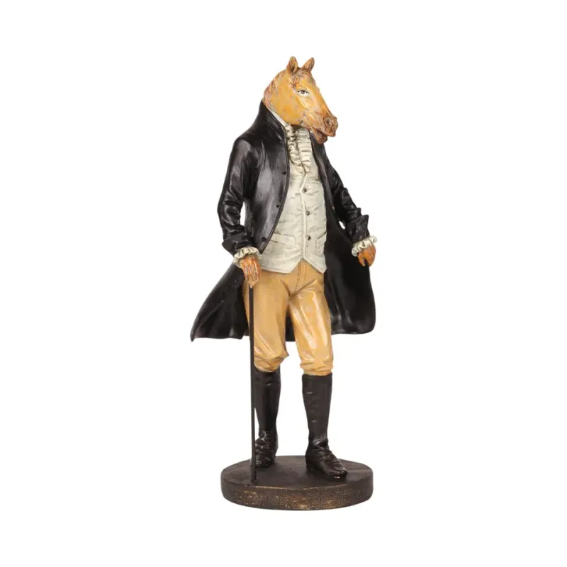Stehende Pferdefigur Gentleman Polyresin Bekleidet 32 cm Stehende Pferdefigur Gentleman, Skulptur, Polyresin, bekleidet, 32x14,5x11,5cm im historischen Barock-Stil.