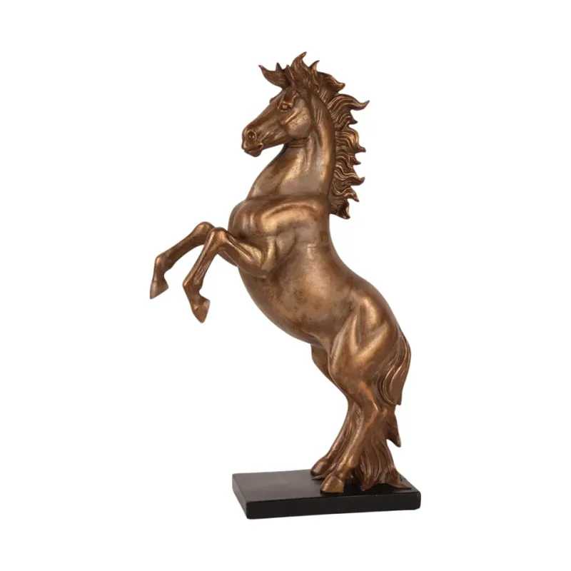 Pferdestatue Steigendes Pferd Polyresin Bronze 43,5 cm Pferdestatue, steigendes Pferd, Polyresin, bronze/gold, 43,5x10x23,5cm im dynamischen Barock-Stil.