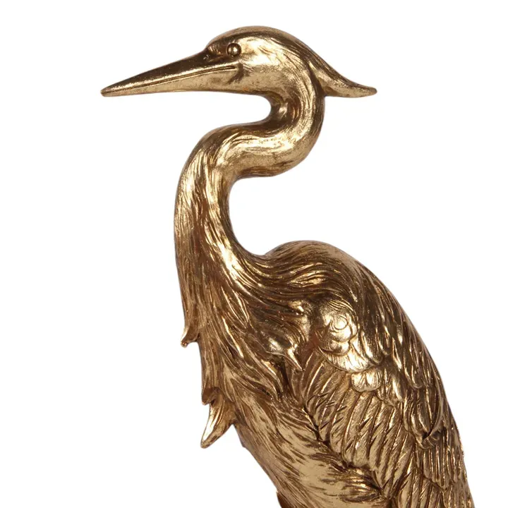 Reiherstatue Skulptur Polyresin Gold 28 cm