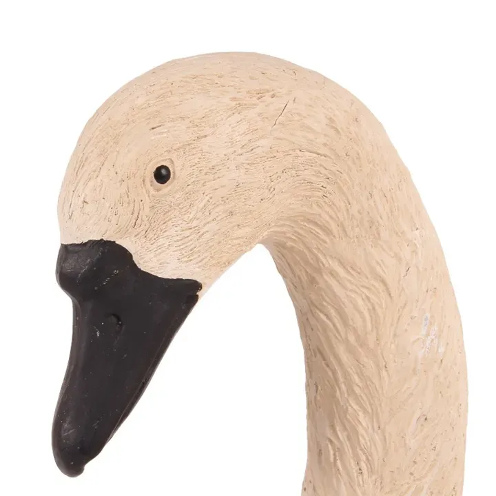 Schwan Skulptur Polyresin Creme/Weiss 31x32 cm