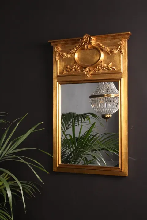 Wandspiegel Barock Holz Antikgold 102 cm