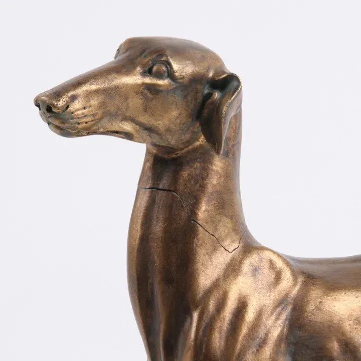 Hundestatue Windhund Greyhound Polyresin Gold 32 cm