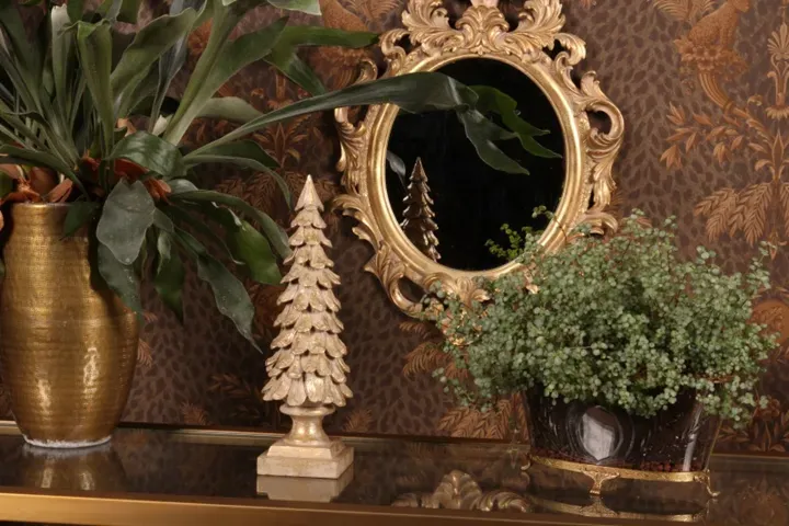 Wandspiegel Barock Polyresin Gold 56 cm