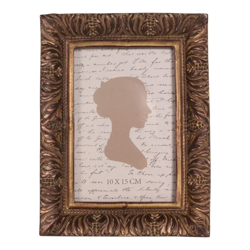Fotorahmen Braun im Dutch Style Baroque Design Brauner Fotorahmen aus Polyresin im Dutch Style Baroque Design mit detailreichen Ornamenten, 20 x 15 x 2,5 cm