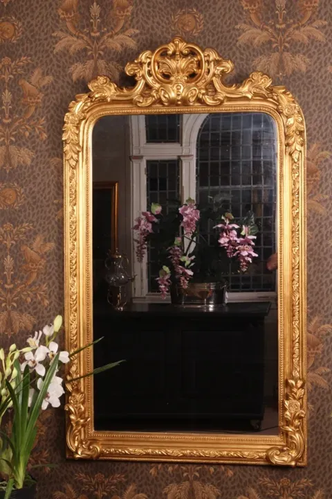 Wandspiegel Barock Holz Gold 90 x 158 cm