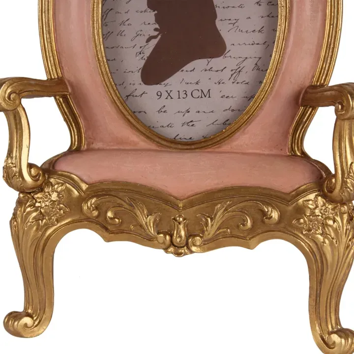 Stuhl Fotorahmen Rosa 9 x 13 cm im Barockstil