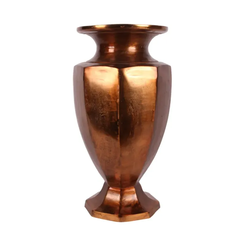 Vase 59 cm Rotkupfer aus Aluminium in Gold Antike goldfarbene Aluminiumvase 59 cm mit klassischer Form und dekorativer Oberfläche