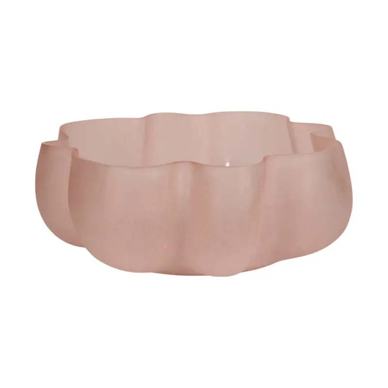 Lotus Schale 40 cm Rosa aus Glas für Deko und Kerzen Rosa Lotus Schale 40 cm aus Glas in Blütenform für Dekorationen und Kerzen