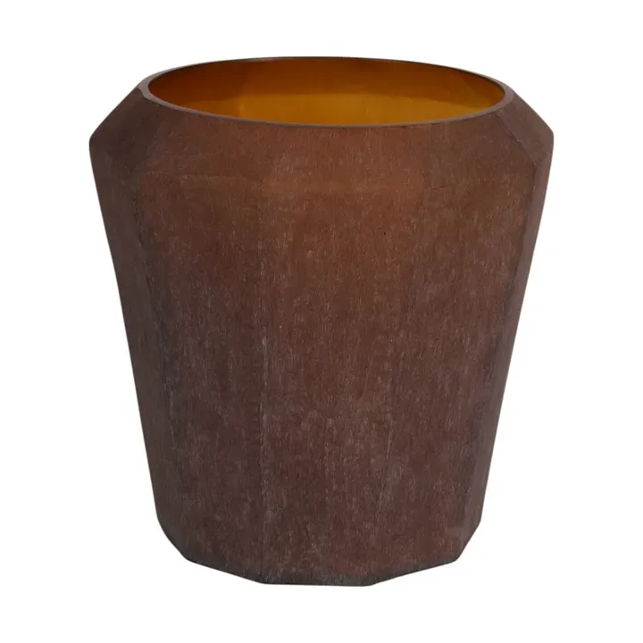 Bernsteinfarbene Diamant Vase L 29 cm aus Glas mit facettierter Form