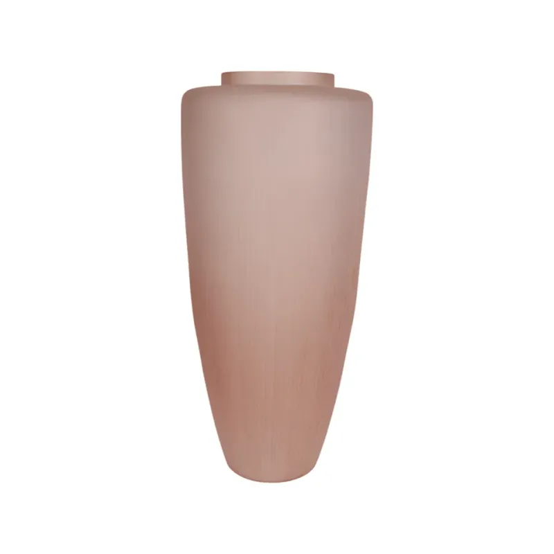 Ton Vase 72 cm Rosa aus Glas als hohe Standvase Rosa Ton Vase 72 cm aus Glas mit feiner Reliefstruktur für grosse Räume