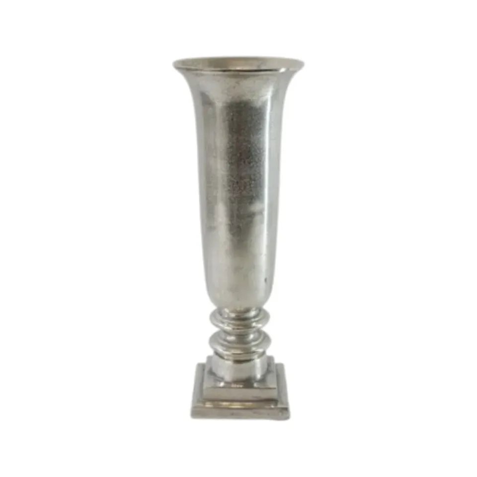 Vase 61 cm Silber aus Aluminium in Nickel Optik Silberne Aluminiumvase 61 cm in Nickel Optik mit klassischer Säulenform