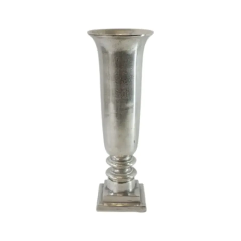 Vase 61 cm Silber aus Aluminium in Nickel Optik Silberne Aluminiumvase 61 cm in Nickel Optik mit klassischer Säulenform