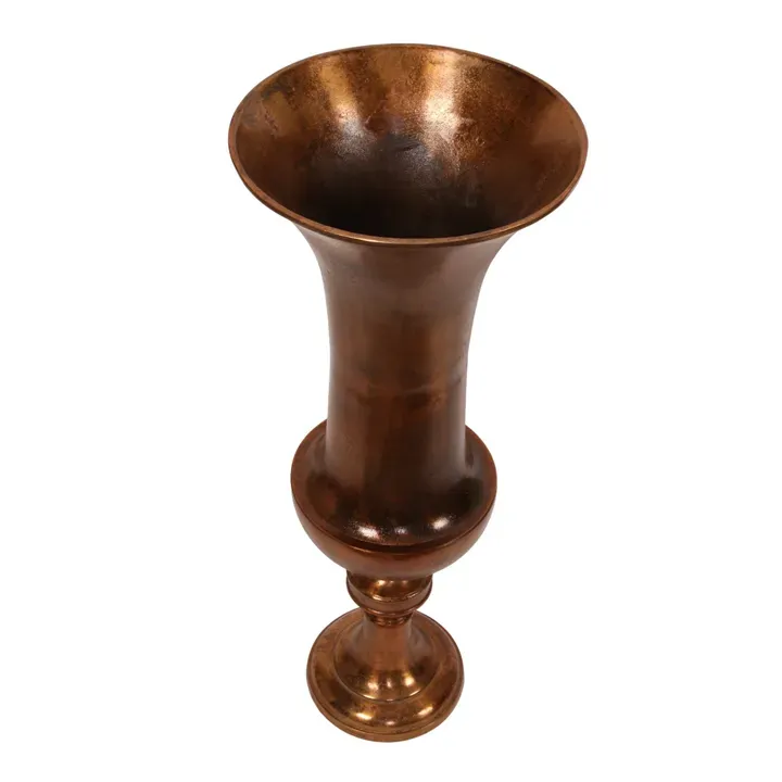 Vase 73 cm Antikbronze aus Aluminium mit Antikmessing Finish