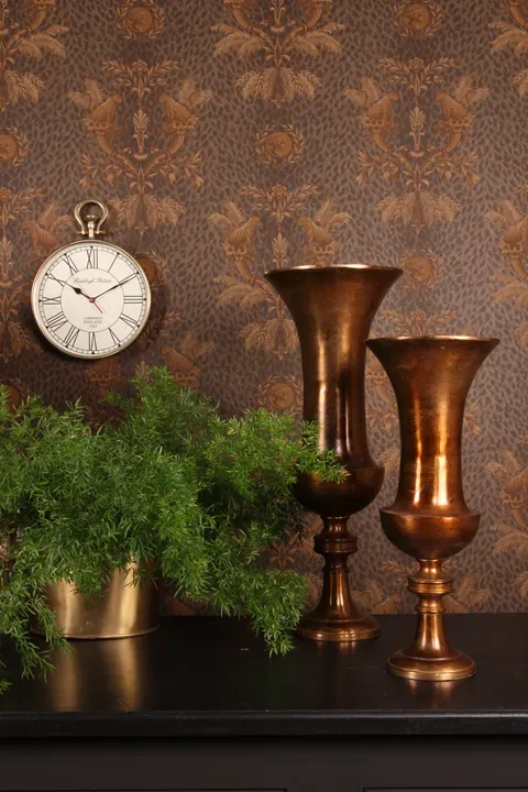 Vase 58 cm Antikbronze aus Aluminium mit Antikmessing Finish